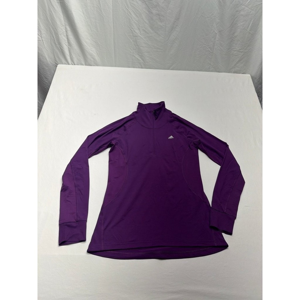 Adidas Womens Climalite Purple Half-Zip Pullover Athletic Top Size M